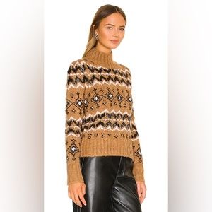Veronica Beard Chiana bead-embellished Fair Isle knitted turtleneck sweater
